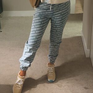 Alexander Wang Logo Print Denim Joggers